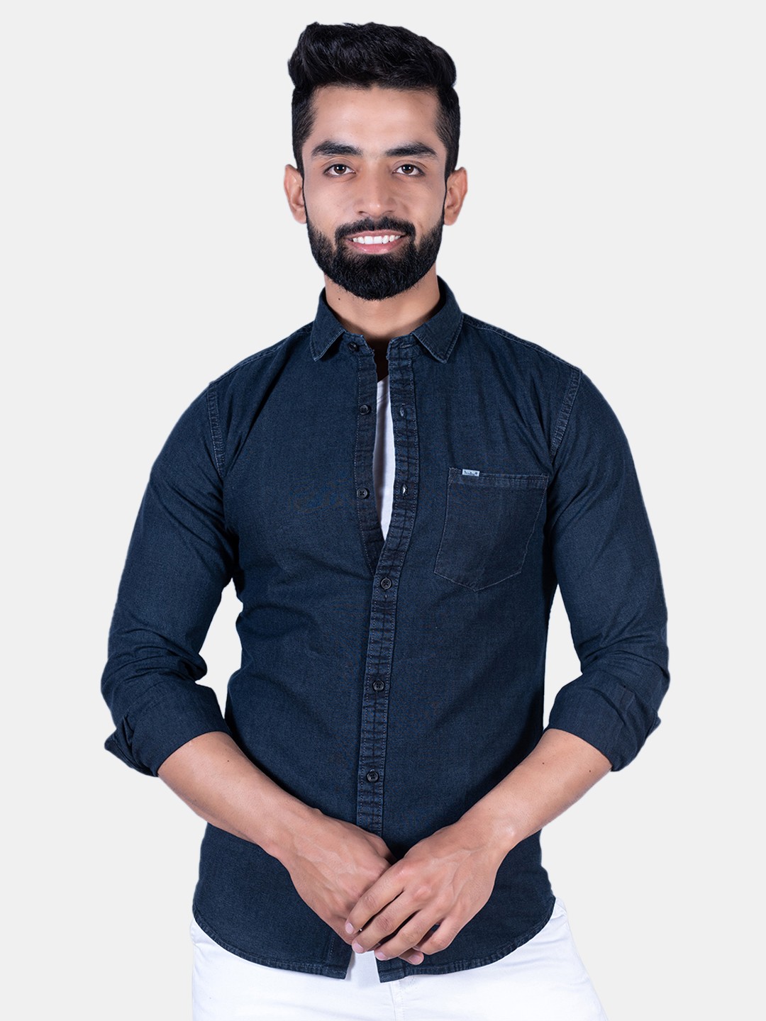 

Tistabene Men Cotton Casual Shirt, Black