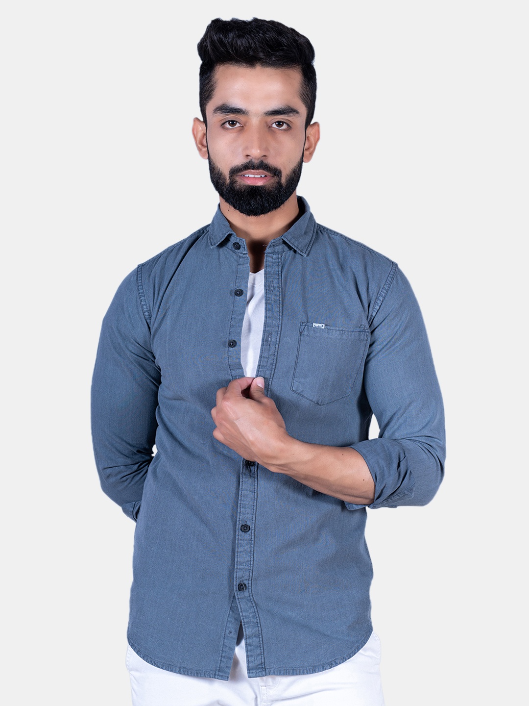 

Tistabene Men Cotton Casual Shirt, Grey