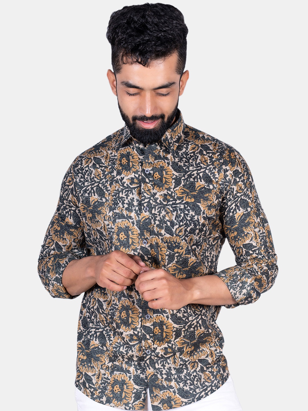 

Tistabene Men Printed Casual Shirt, Grey