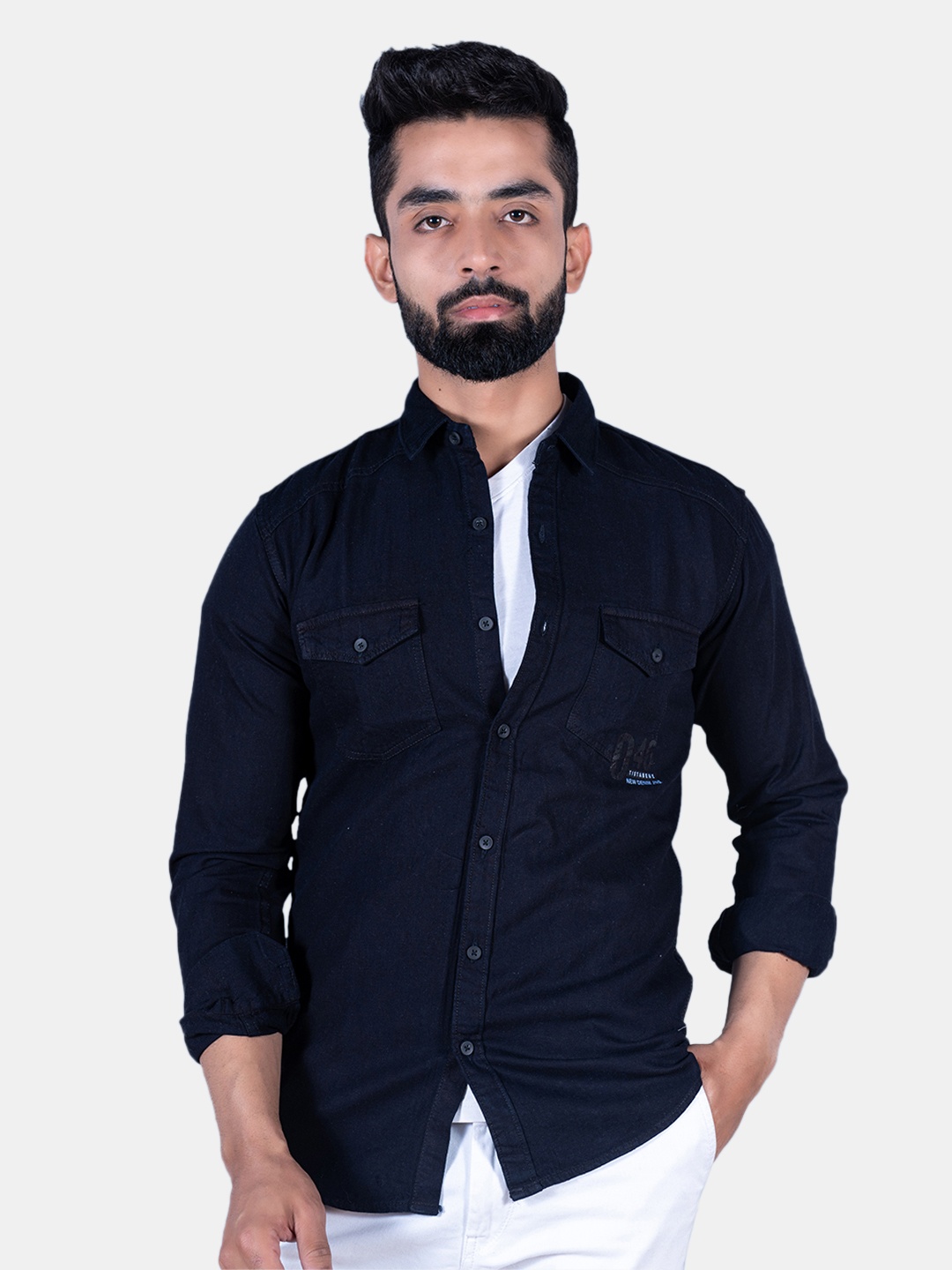 

Tistabene Men Casual Shirt, Navy blue