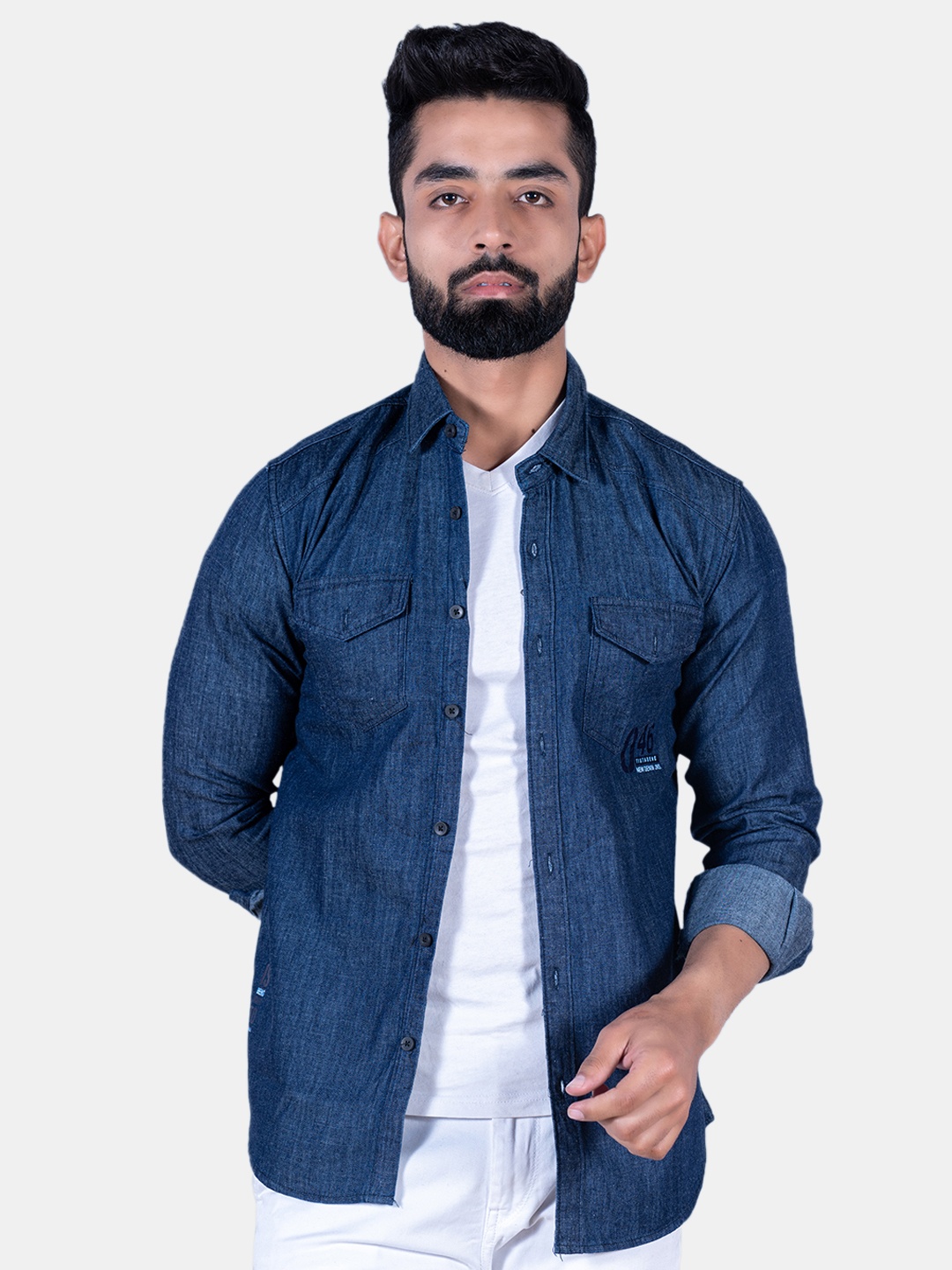 

Tistabene Men Cotton Casual Shirt, Blue