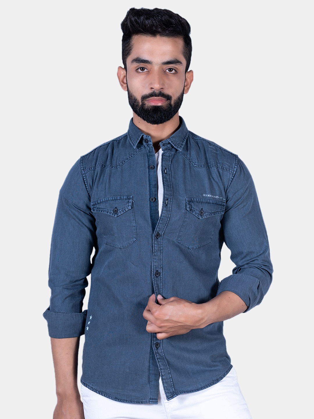 

Tistabene Men Cotton Casual Shirt, Navy blue