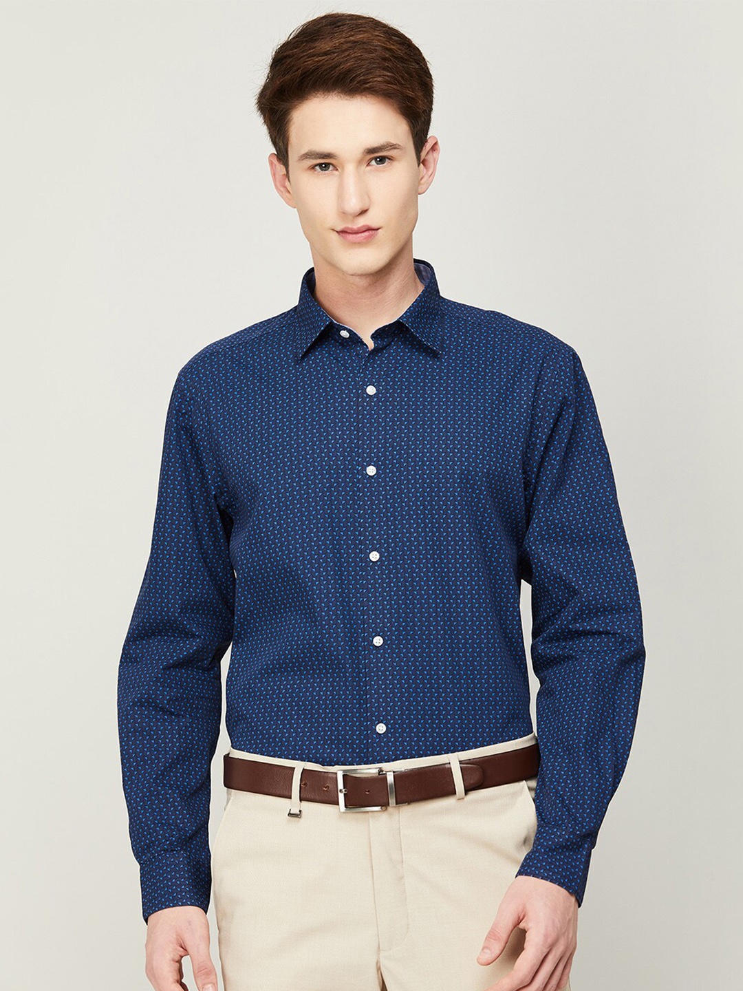 

CODE by Lifestyle Men Printed Cotton Casual Shirt, Navy blue