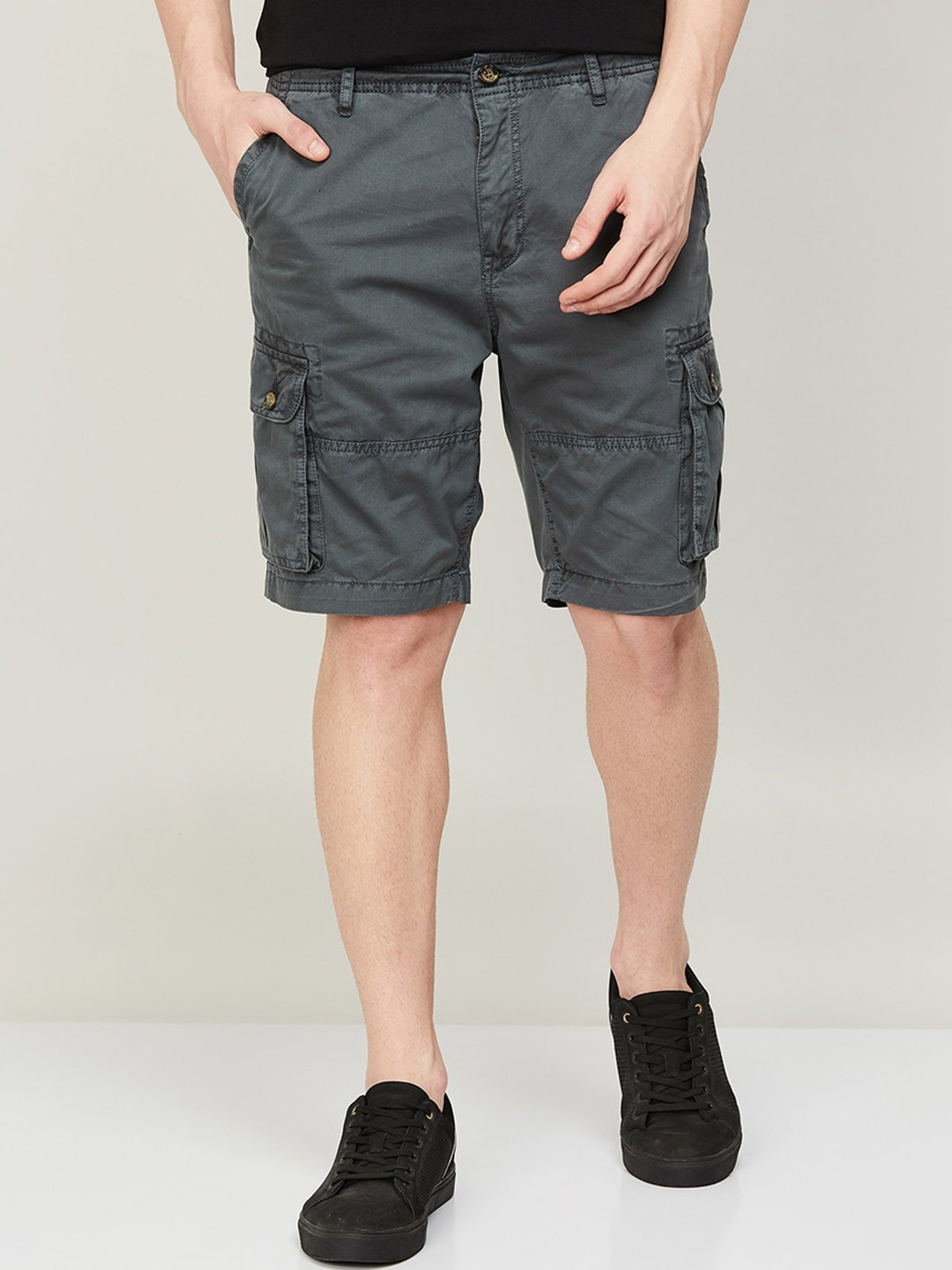 

Fame Forever by Lifestyle Men Cotton Cargo Shorts, Grey