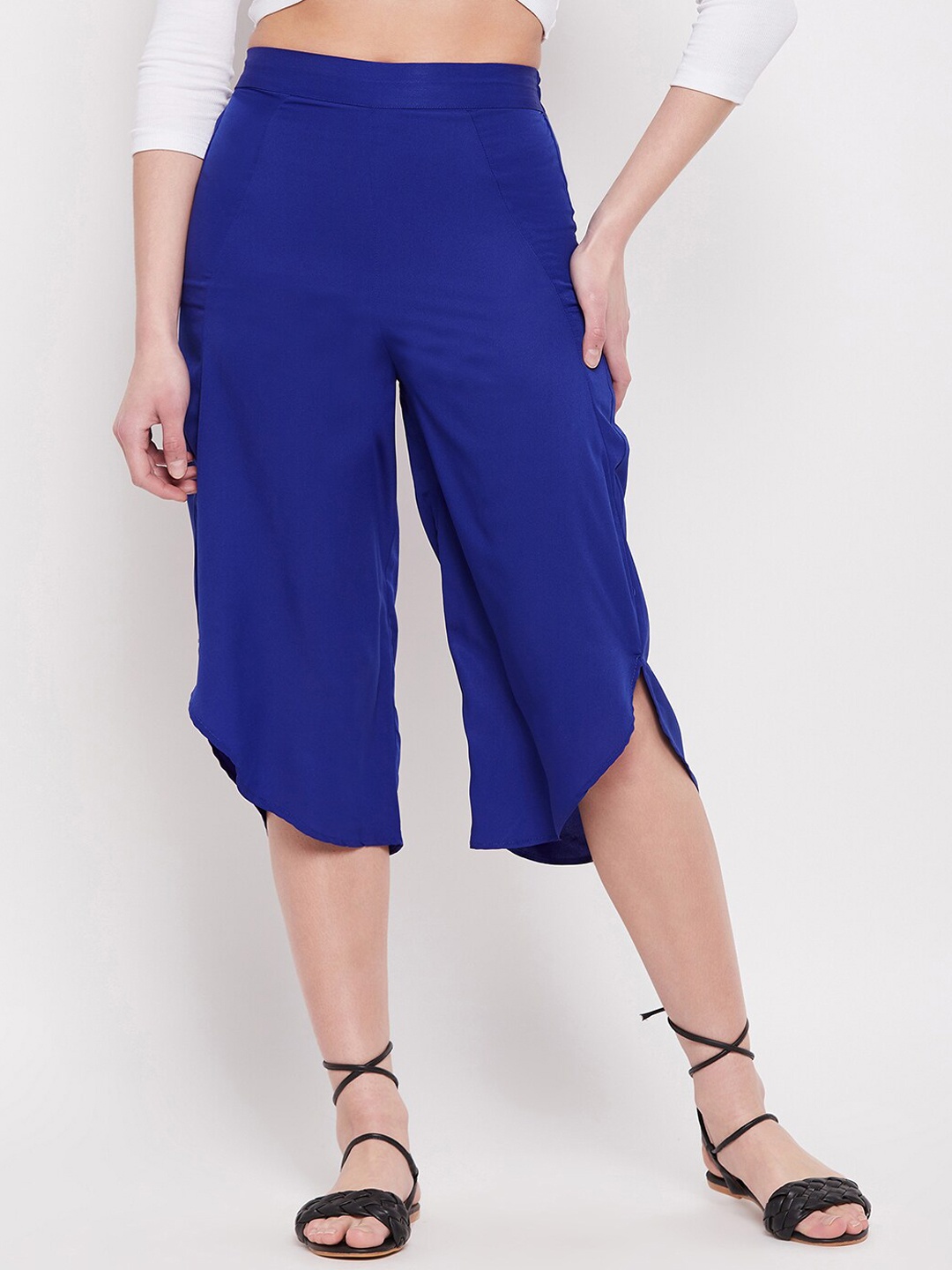 

NABIA Women Relaxed High-Rise Regular Trousers, Blue