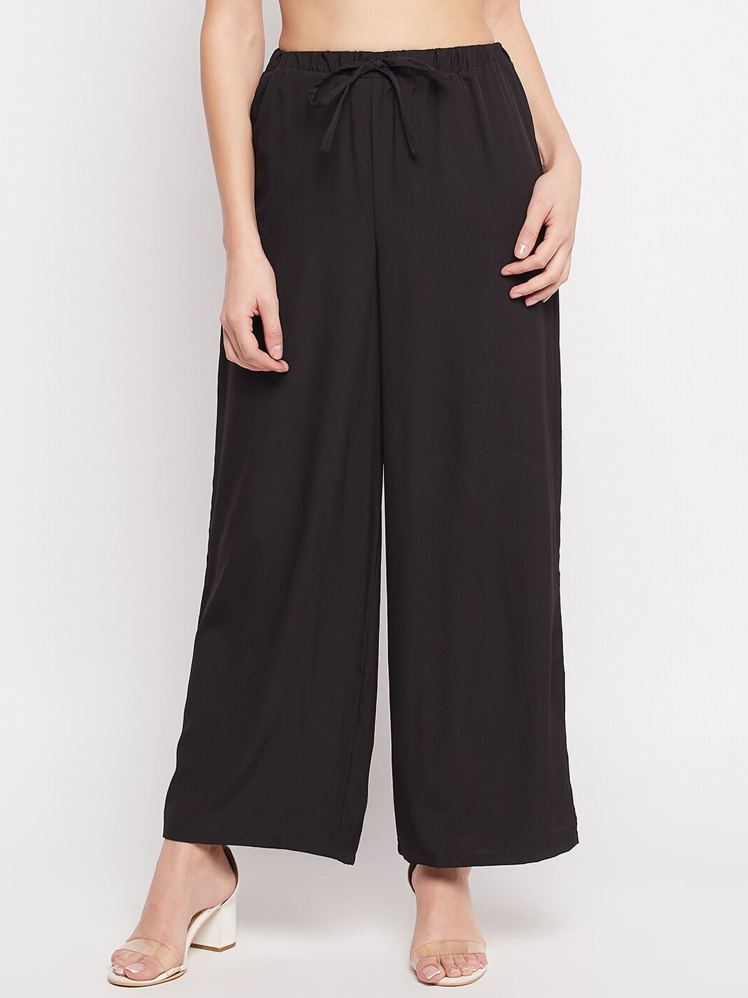 

NABIA Women Relaxed High-Rise Trousers, Black