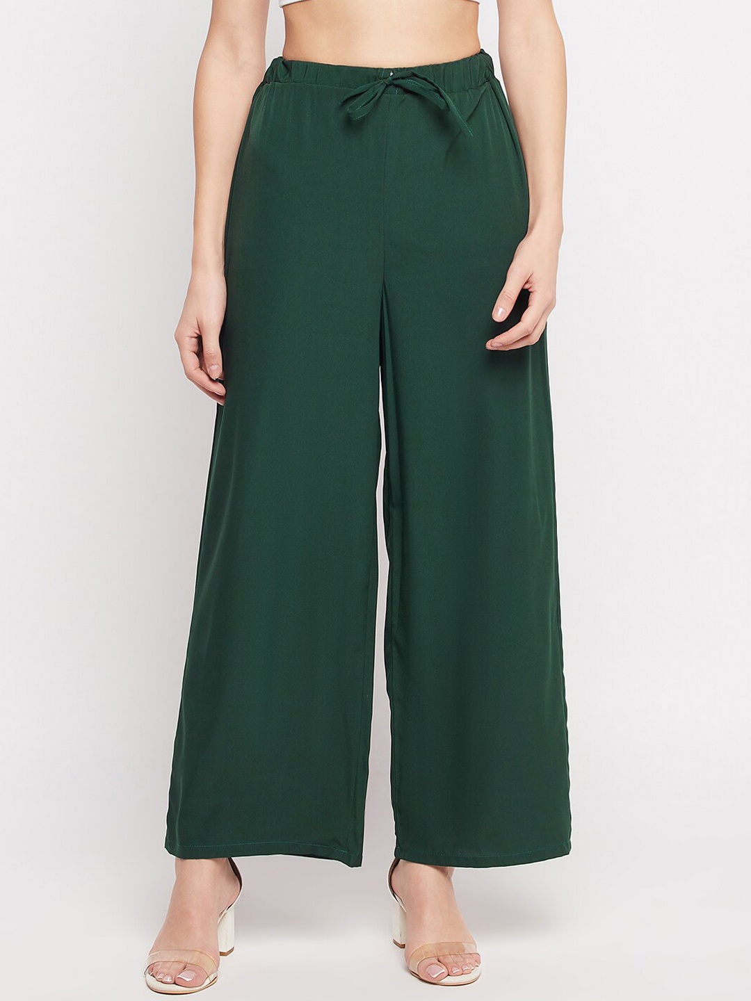 

NABIA Women Relaxed High-Rise Pleated Trousers, Green