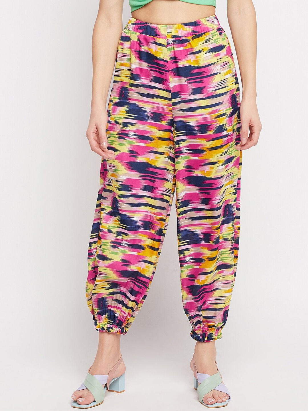 

NABIA Women Printed Relaxed High-Rise Jodhpuris Trousers, Multi