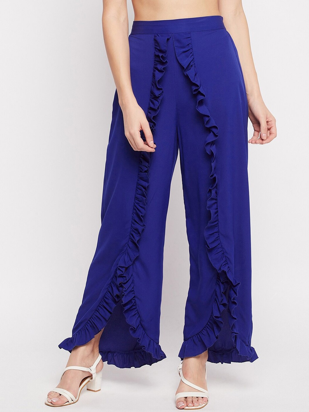 

NABIA Women Relaxed High-Rise Trousers, Blue