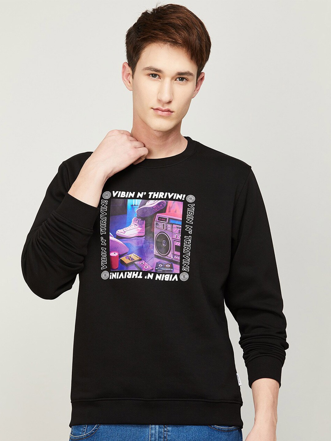 

Fame Forever by Lifestyle Men Printed Sweatshirt, Black