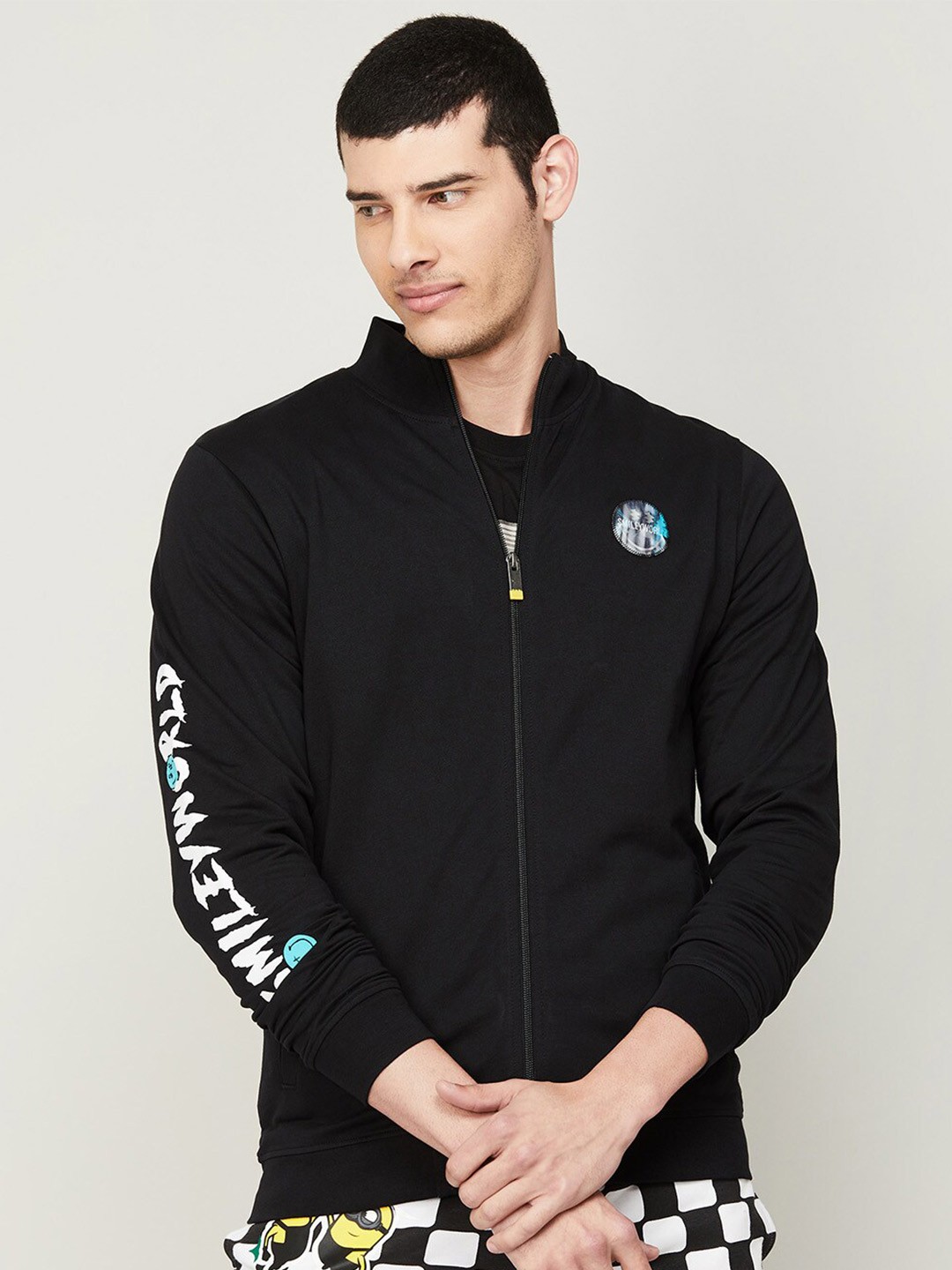 

SmileyWorld Men Cotton Sweatshirt, Black