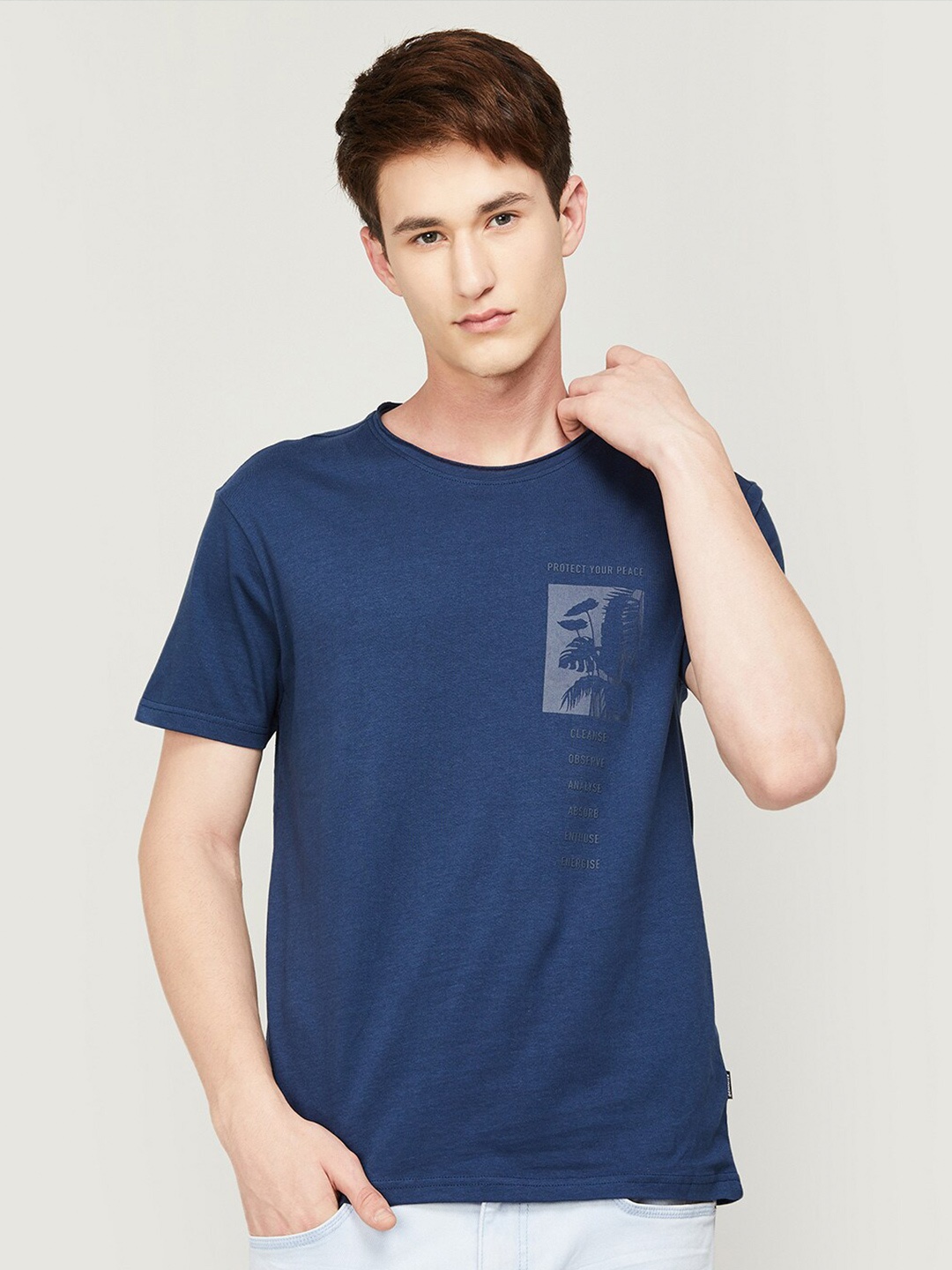 

Fame Forever by Lifestyle Men Blue Printed T-shirt