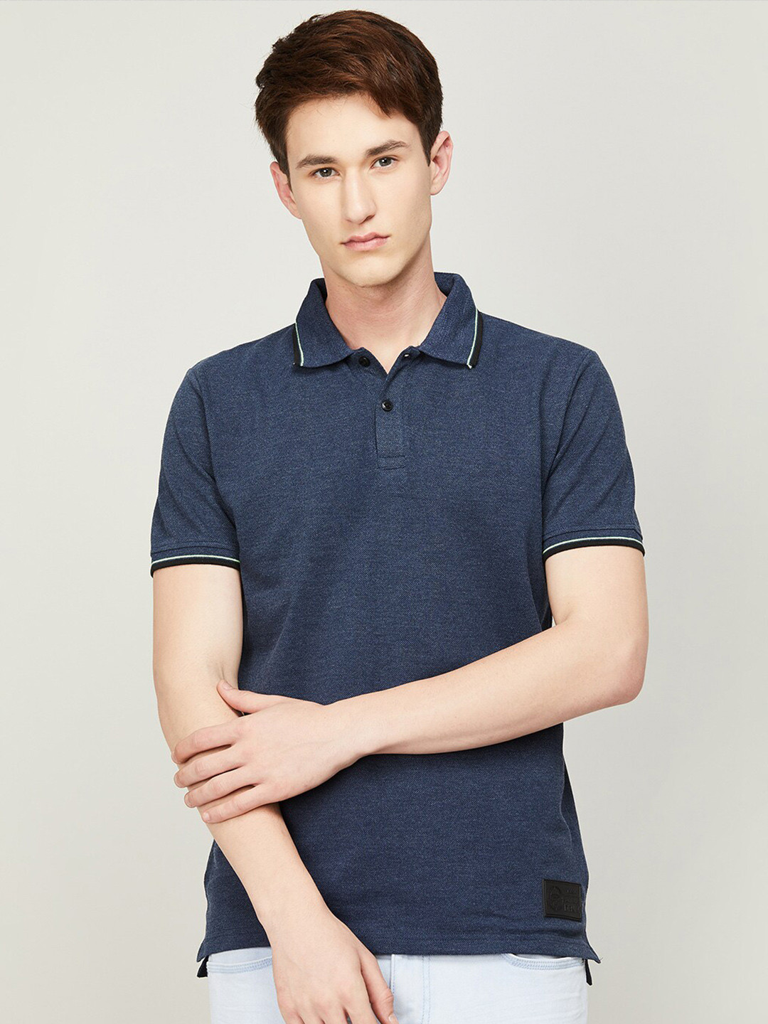 

Forca by Lifestyle Men Polo Collar Cotton T-shirt, Blue