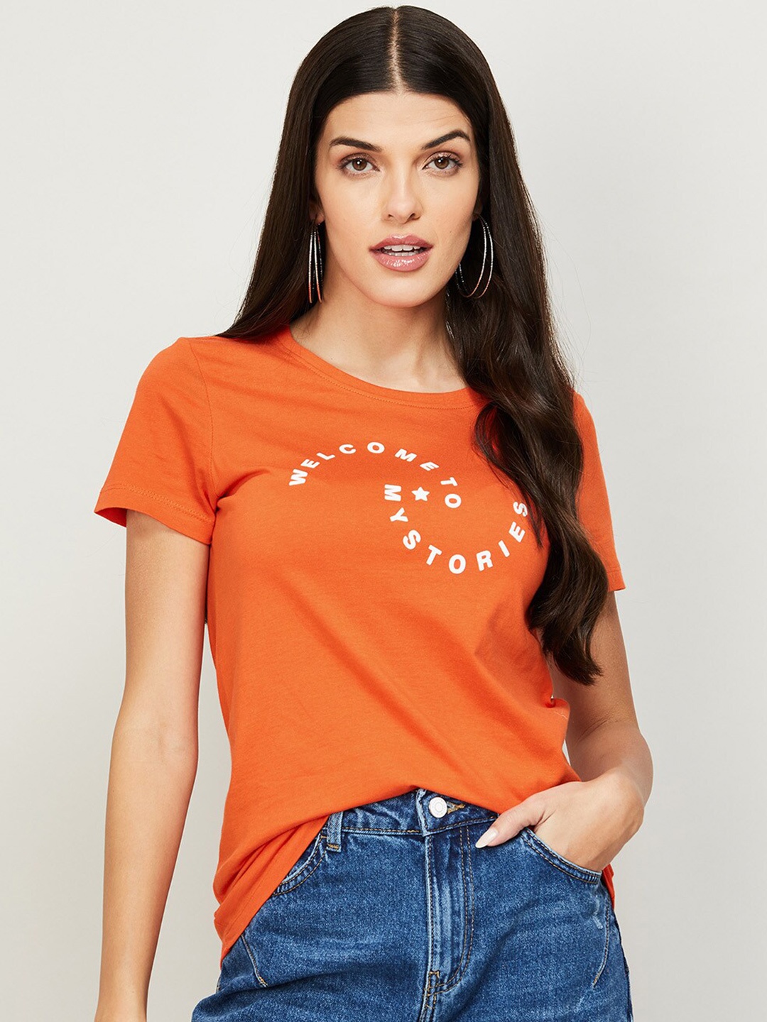 

Fame Forever by Lifestyle Women Typography Printed T-shirt, Orange