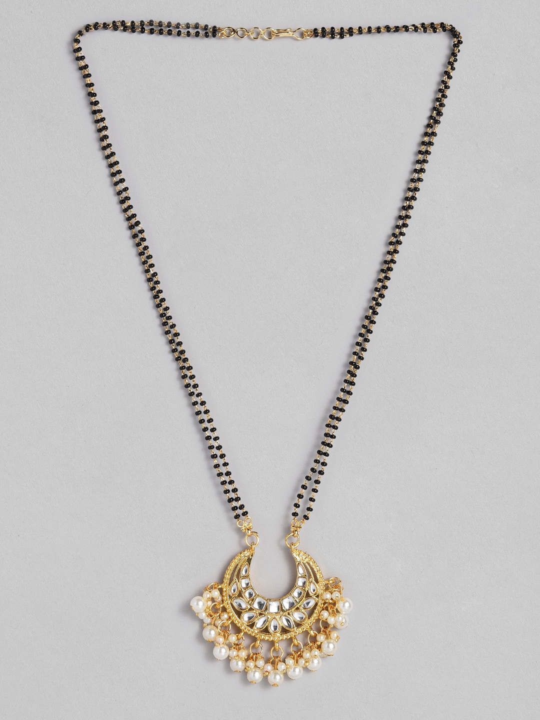 

Peora Gold-Plated Artificial Beads Mangalustra, Black