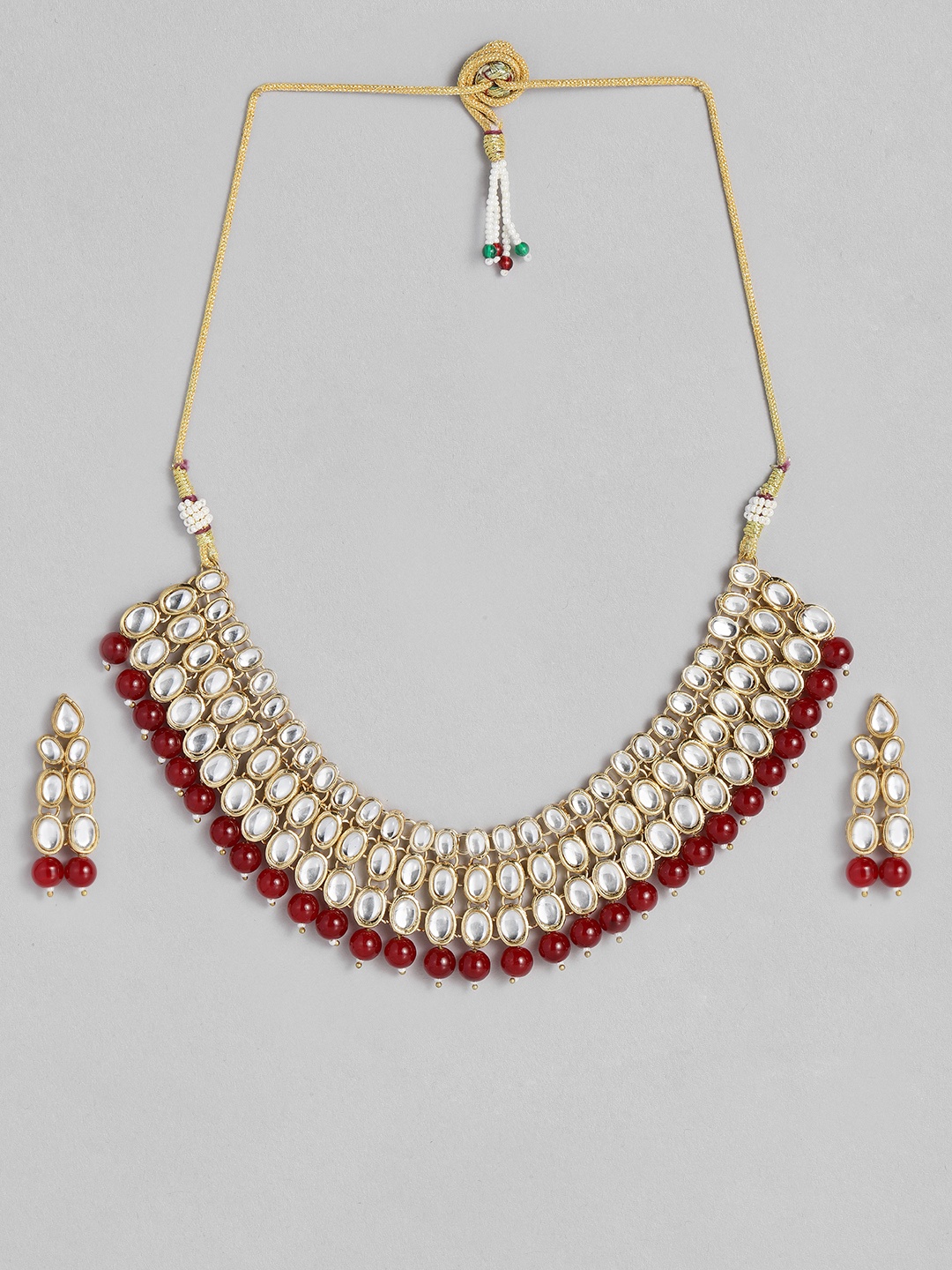 

Peora Gold-Plated Kundan Jewellery Set, Maroon