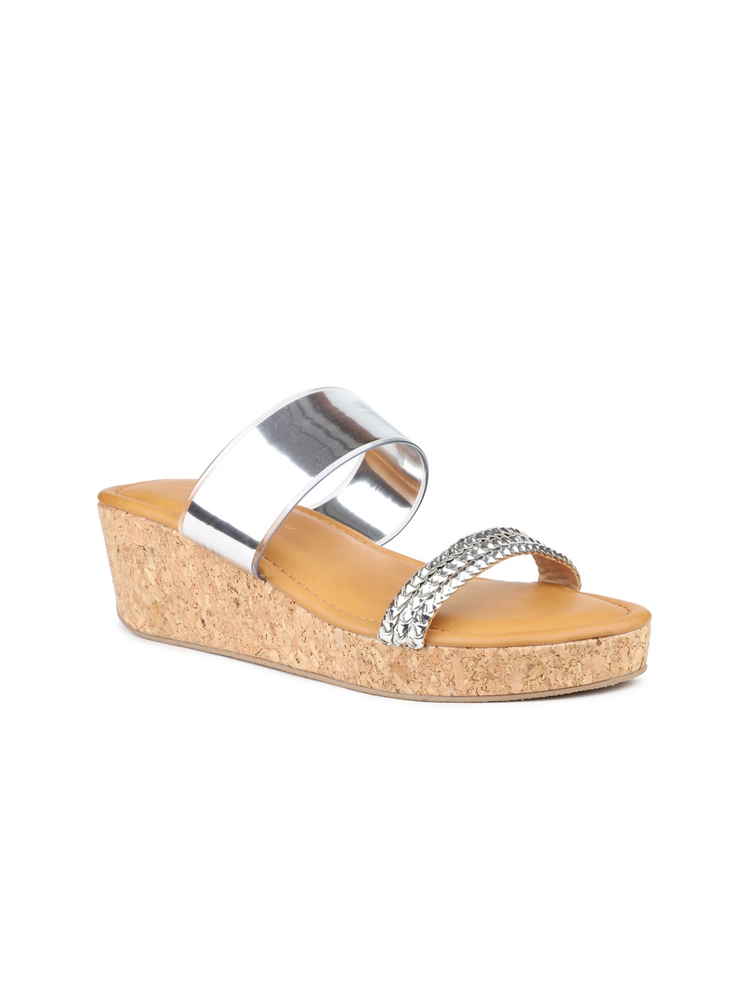 

DESIGN CREW Women Flatform Heels, Silver