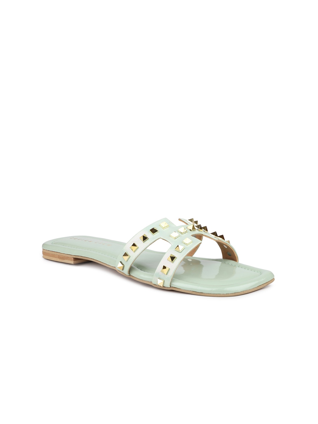 

DESIGN CREW Women Embellished Open Toe Flats, Green