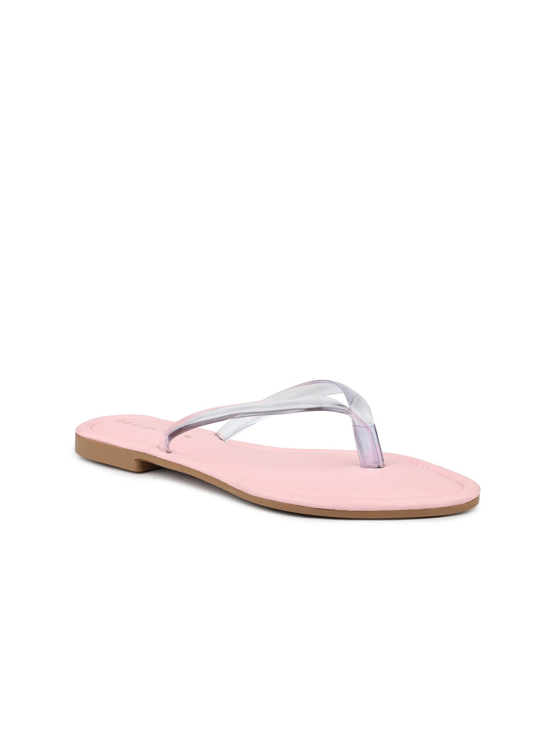 

DESIGN CREW Women T-Strap Flats, Pink