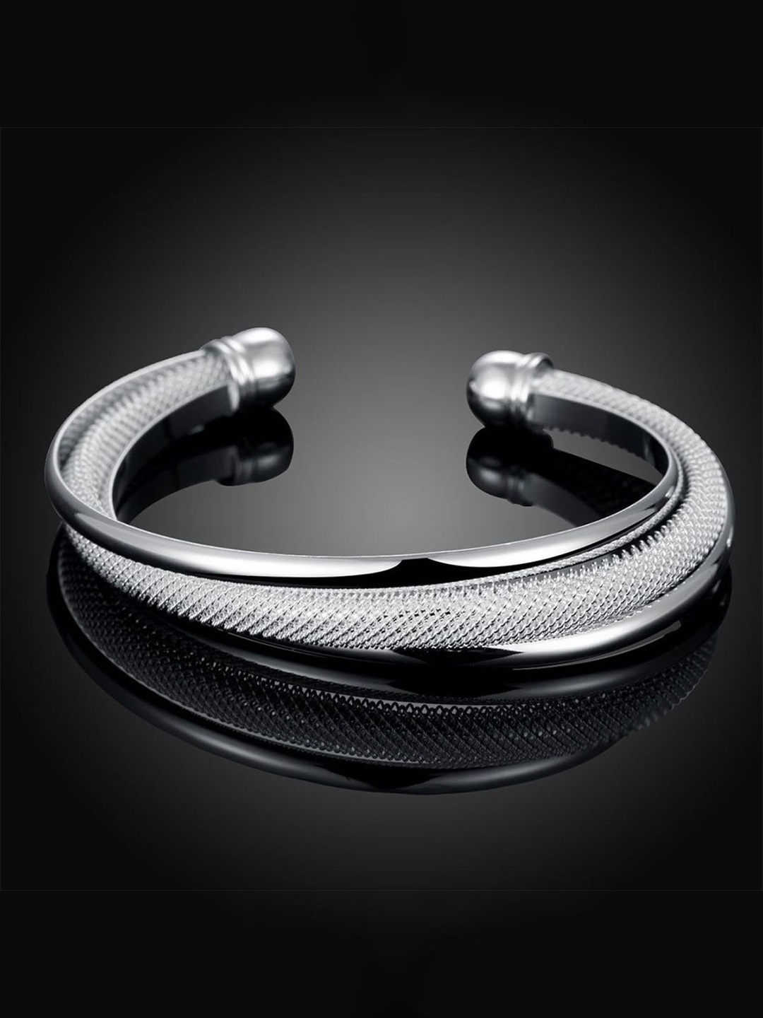 

ZIVOM Men Silver-Plated Kada Bracelet