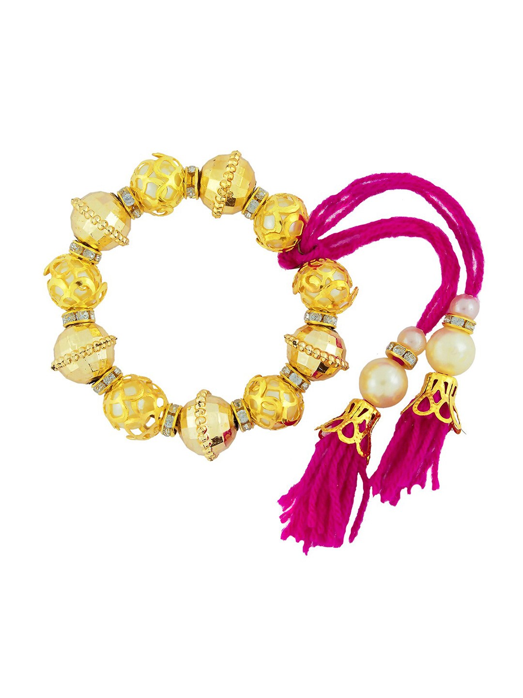 

ZIVOM Women Brass Pearls Gold-Plated Wraparound Bracelet
