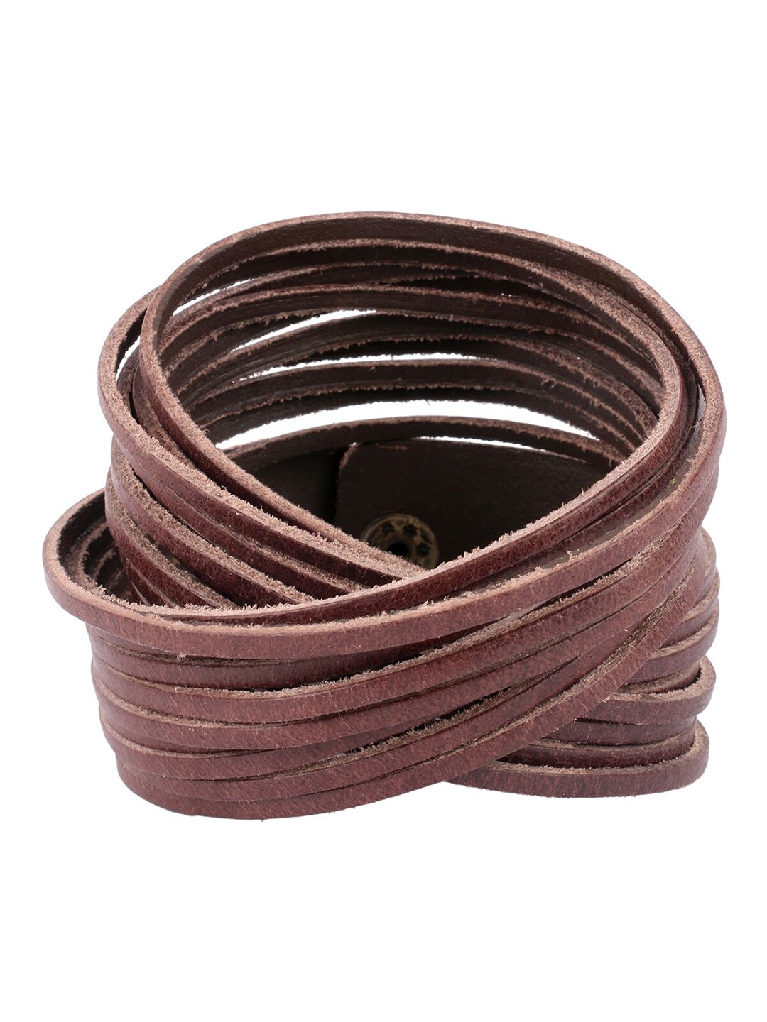 

ZIVOM Men Leather Multistrand Bracelet, Brown