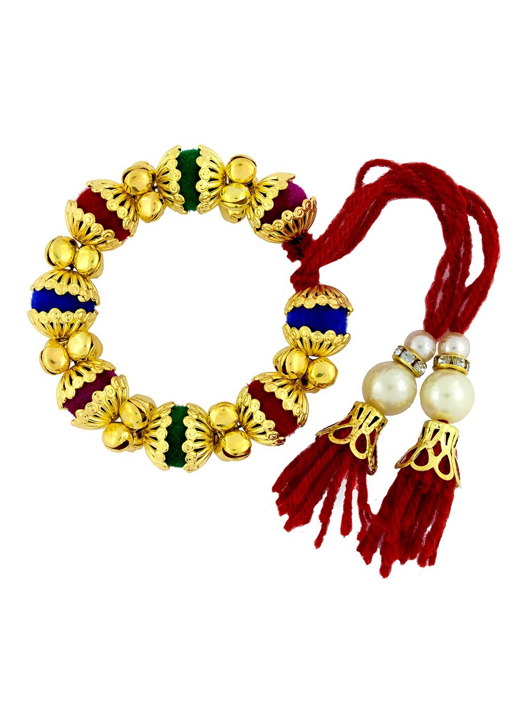 

ZIVOM Women Brass Pearls Gold-Plated Wraparound Bracelet