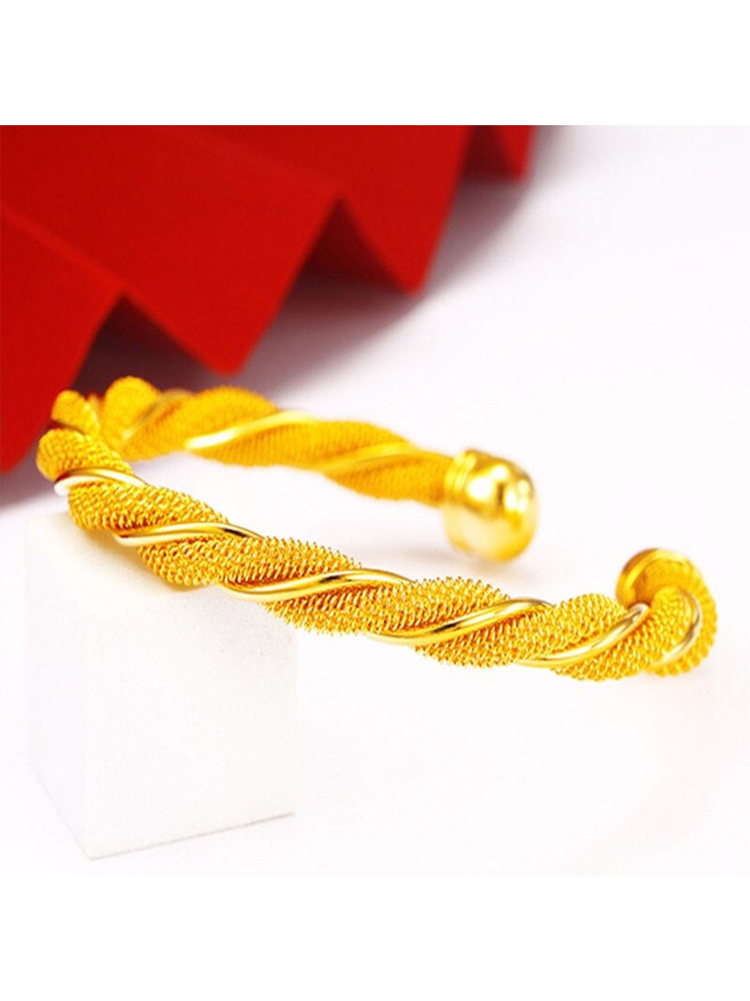 

ZIVOM Men Gold-Plated Kada Bracelet