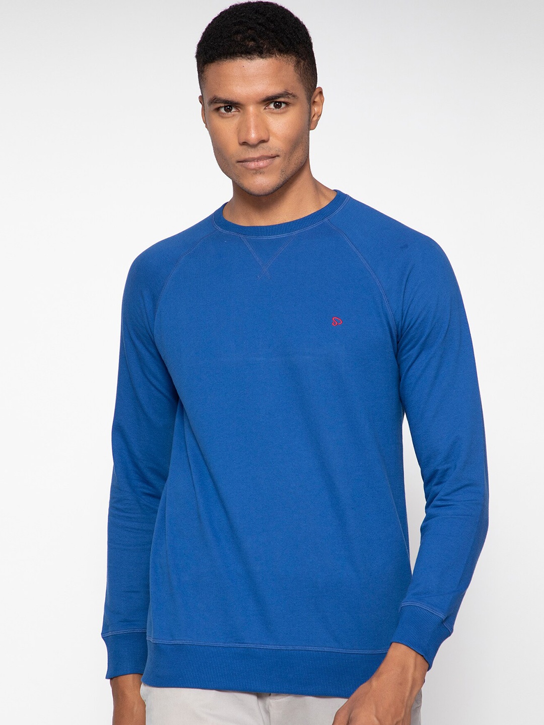 

SPORTO Round neck Cotton Sweatshirt, Blue