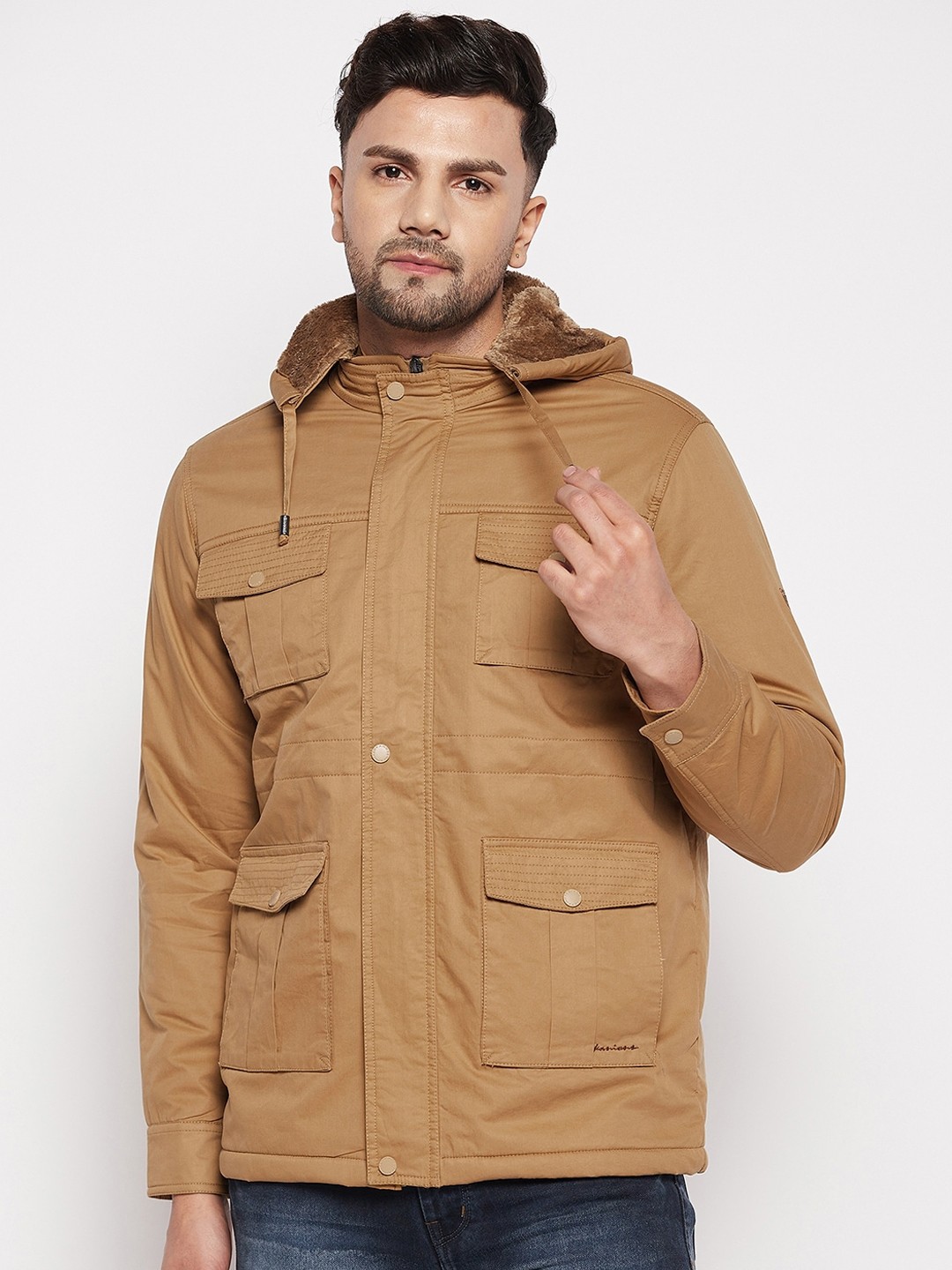 

Okane Men Lightweight Padded Cotton Jacket, Khaki