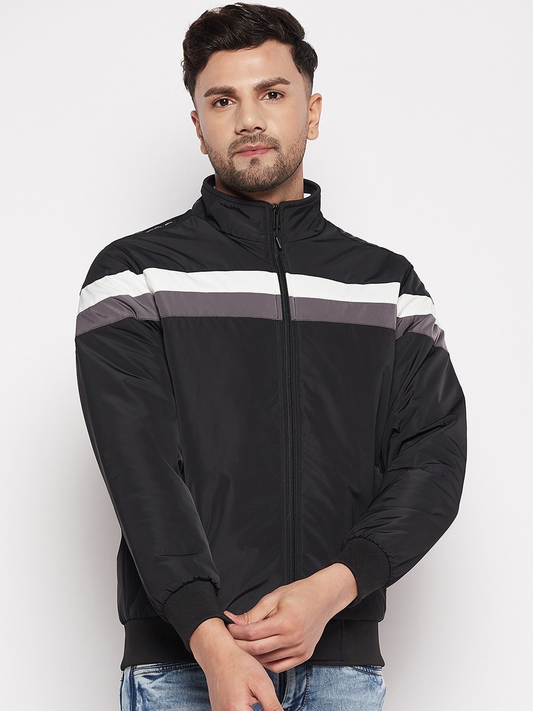 

Okane Men Lightweight Bomber Jacket, Black