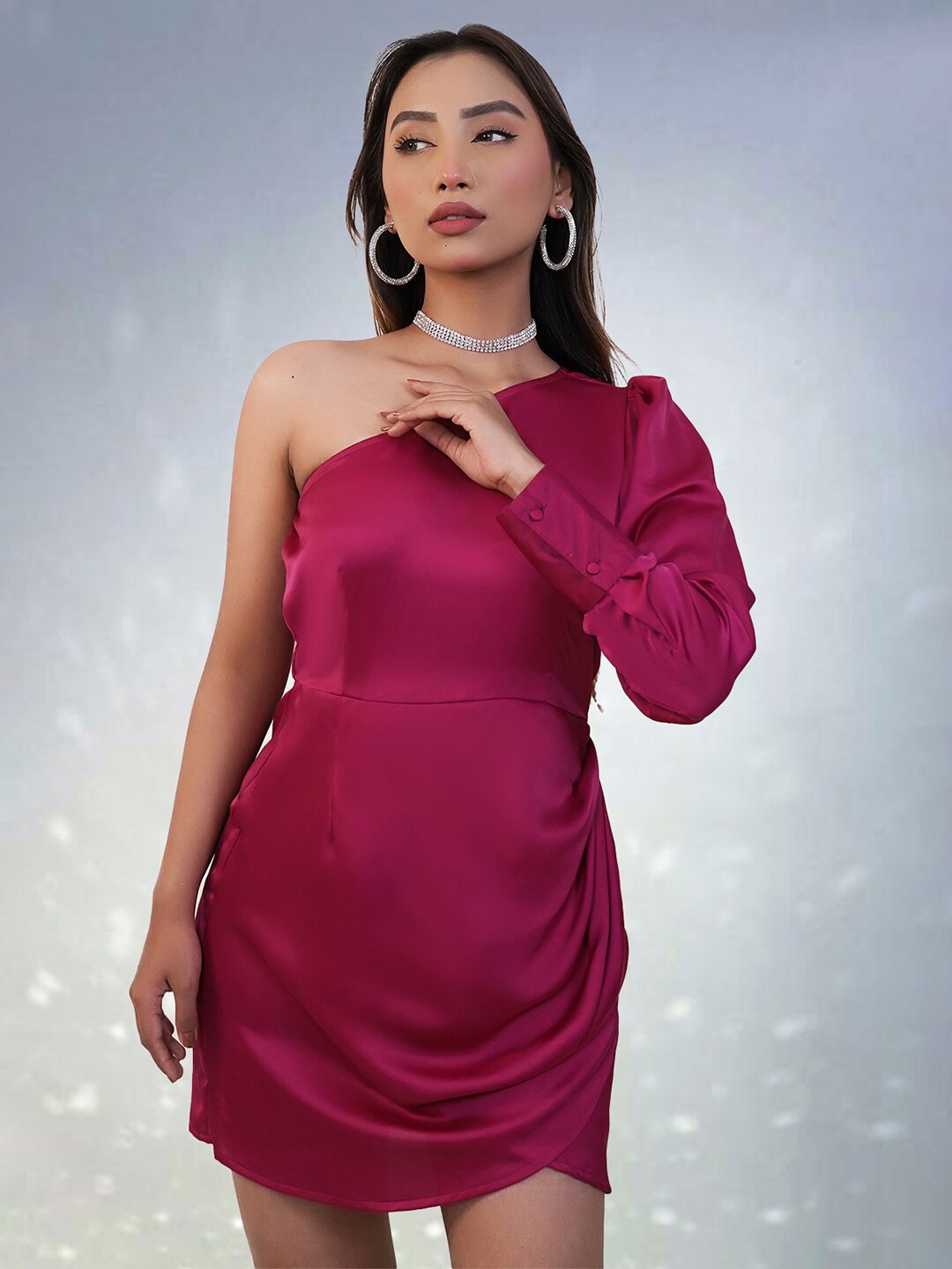 

Alaya By Stage3 One Shoulder Satin Sheath Dress, Pink