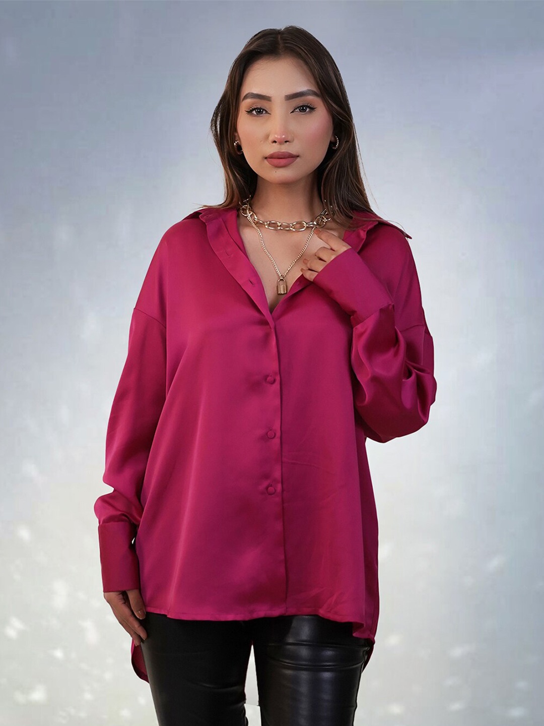 

Alaya By Stage3 Women Casual High Low Shirt, Maroon