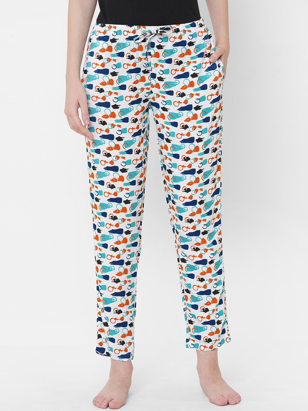 

URBAN SCOTTISH Women Printed Lounge Pants, White