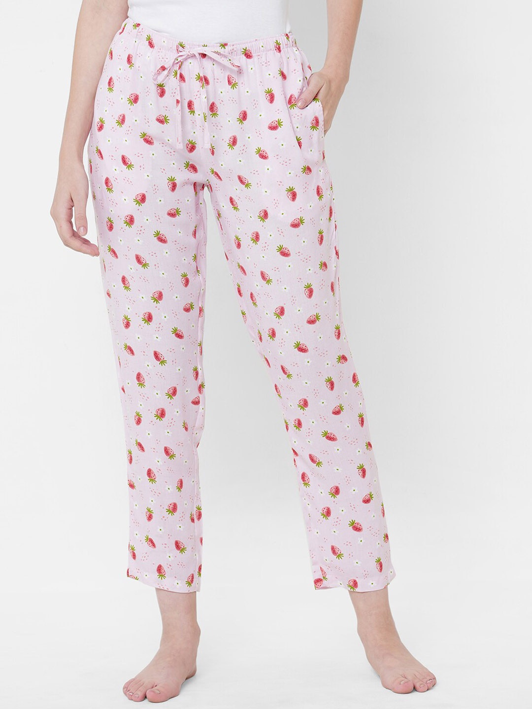 

URBAN SCOTTISH Women Printed Lounge Pants, Pink