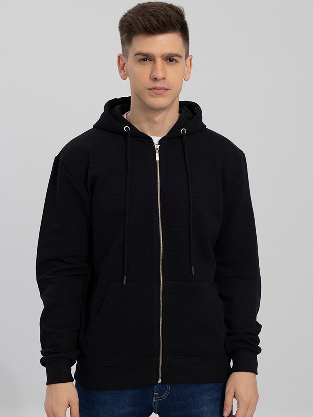 

Snitch Men Cotton Hooded Sweatshirt, Black