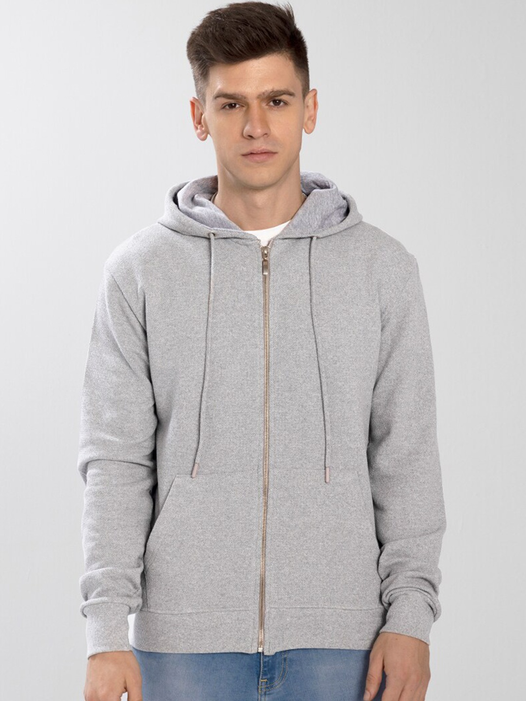 

Snitch Men Cotton Hooded Sweatshirt, Grey