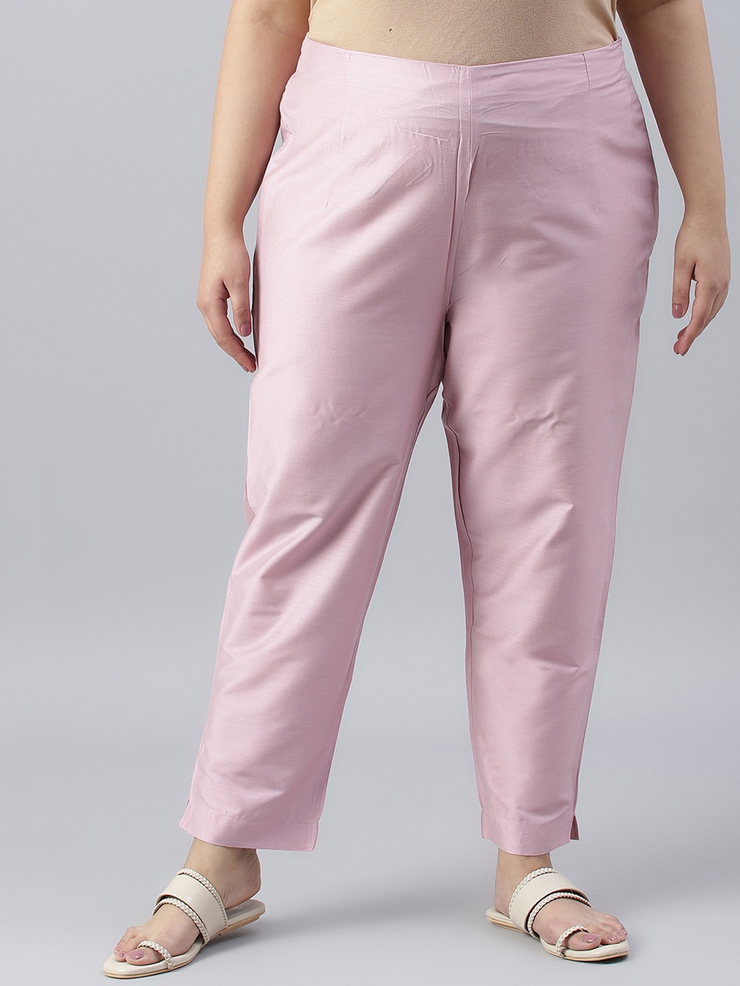 

W Women Plus Size Loose Fit Trousers, Pink