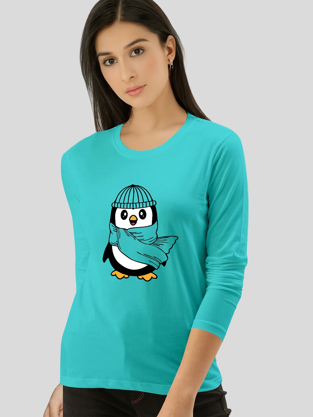 

Pootlu Women Printed T-shirt, Blue