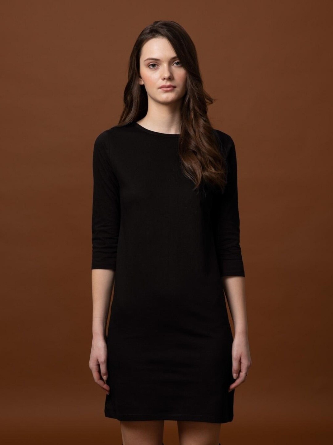 

Bewakoof Cotton Sheath Regular Fit Dress, Black