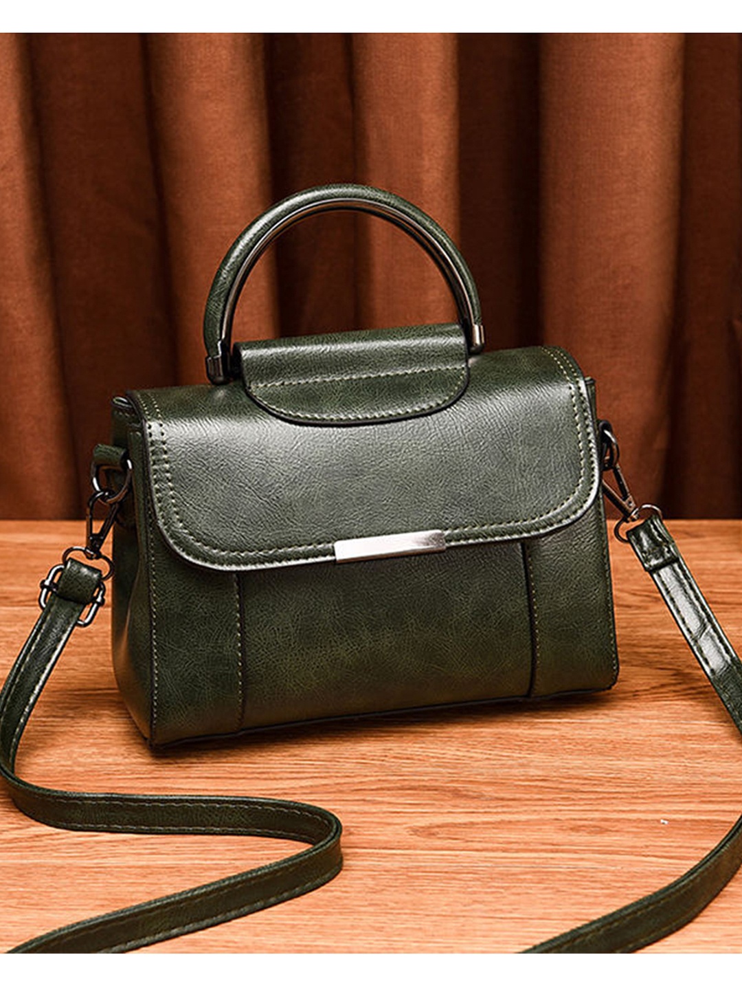 

Angeline Structured Handheld Bag, Green