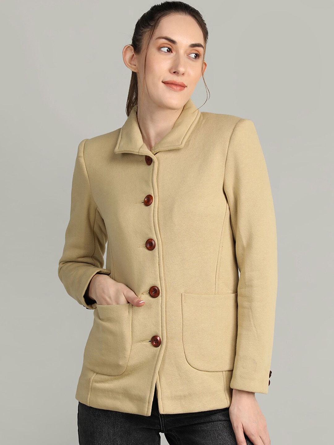 

Dlanxa Women Single-Breasted Overcoat, Beige
