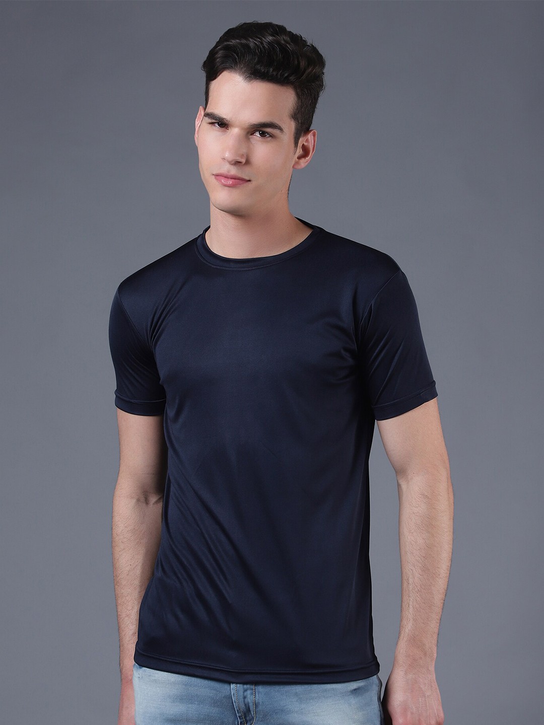 

THE EG STORE Men Cotton T-shirt, Navy blue