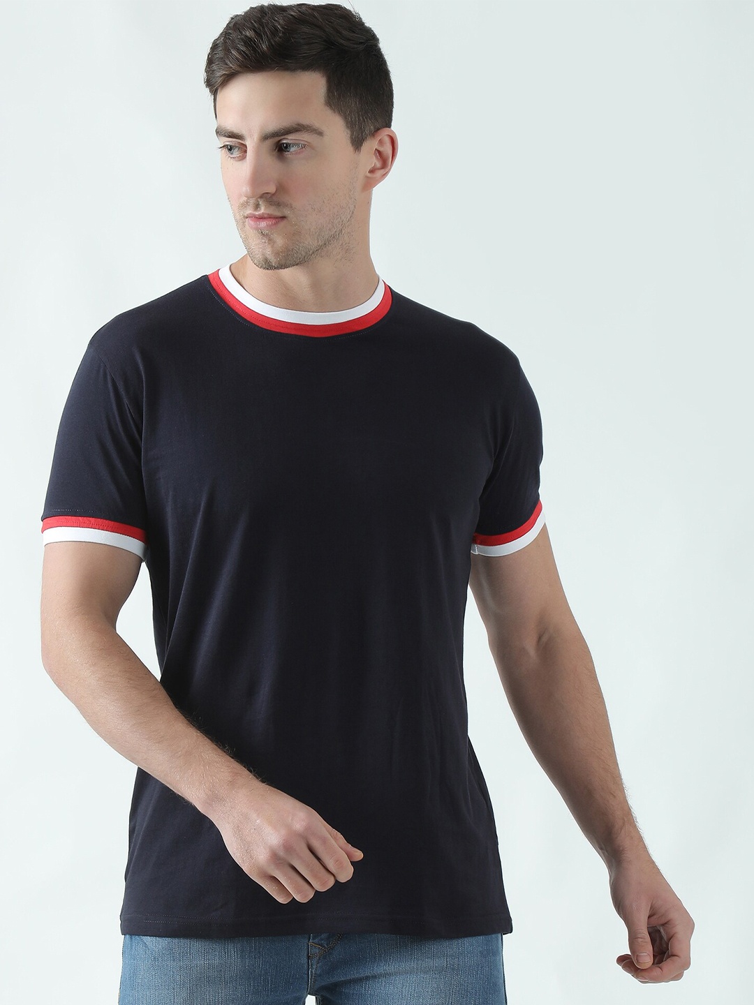 

THE EG STORE Men Cotton T-shirt, Navy blue