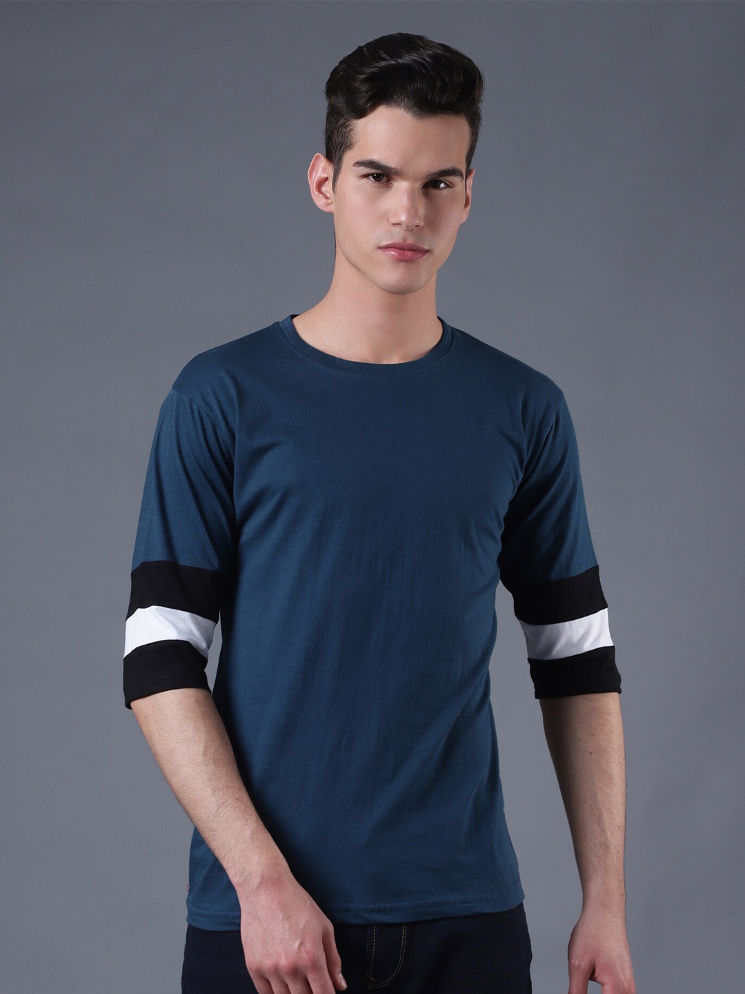

THE EG STORE Men Short Sleeves Cotton T-shirt, Blue