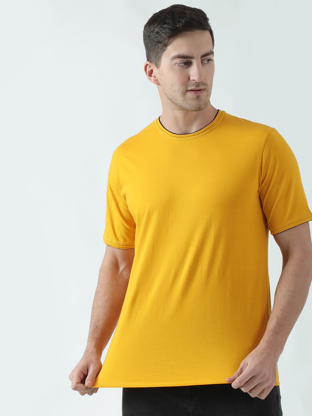 

THE EG STORE Men Cotton T-shirt, Yellow