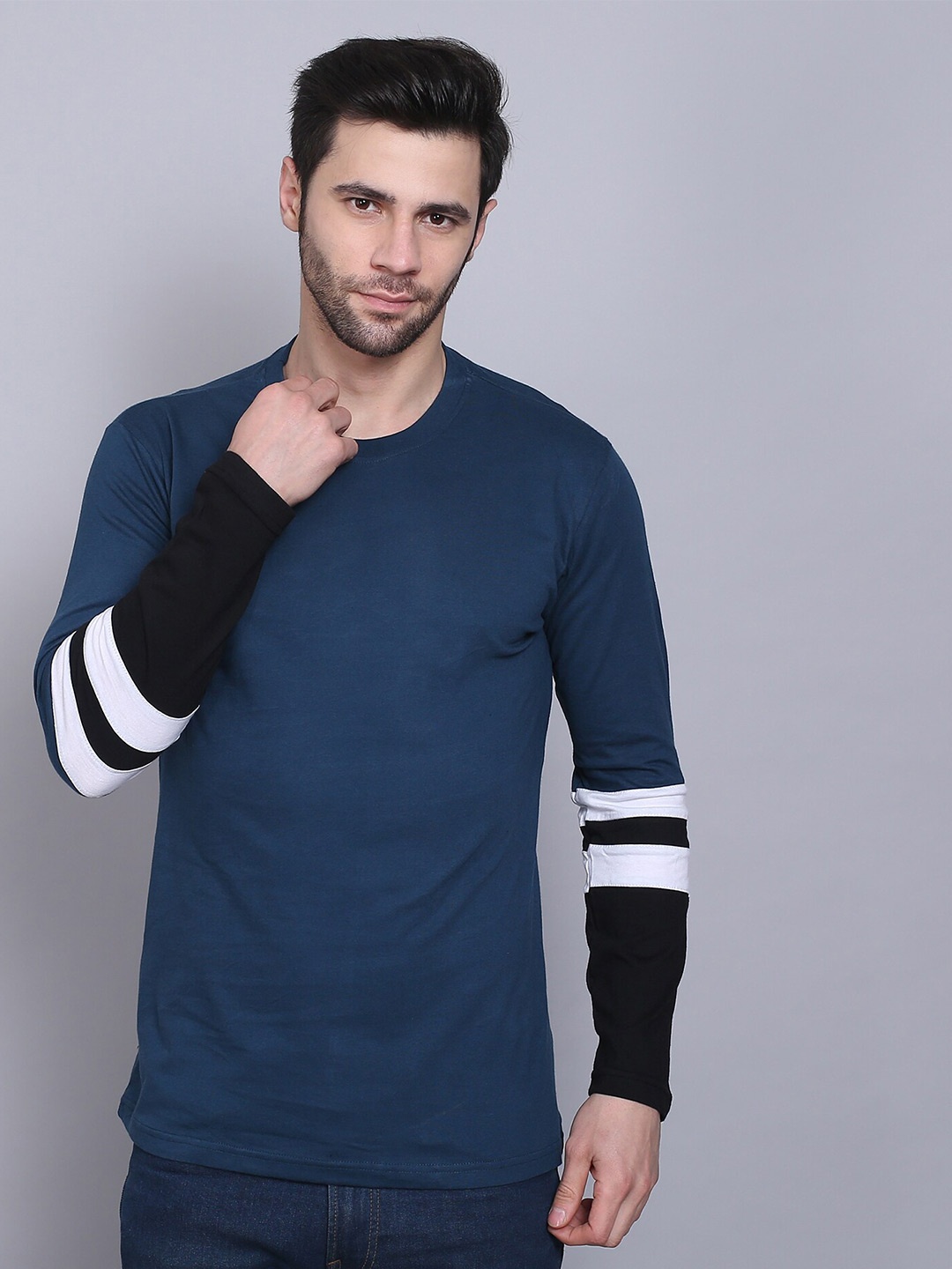 

THE EG STORE Men Cotton Round Neck T-shirt, Blue