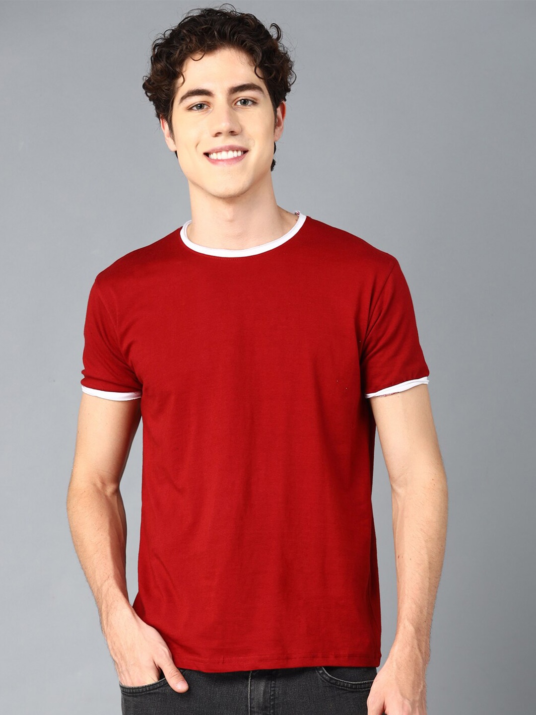 

THE EG STORE Men Cotton T-shirt, Maroon