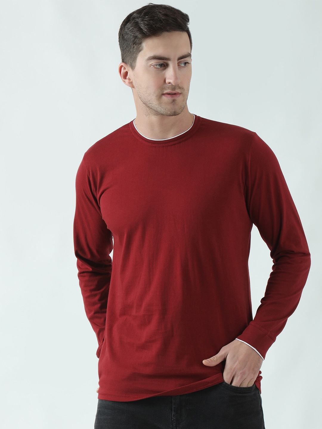 

THE EG STORE Men Cotton T-shirt, Maroon