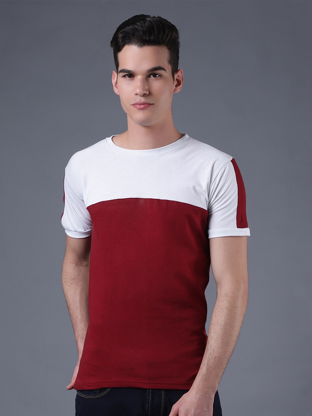 

THE EG STORE Men Round Neck Cotton T-shirt, White